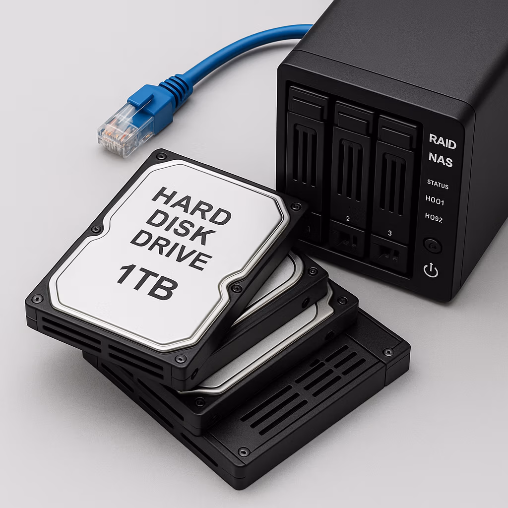 RAID recovery using stacked drives and NAS unit